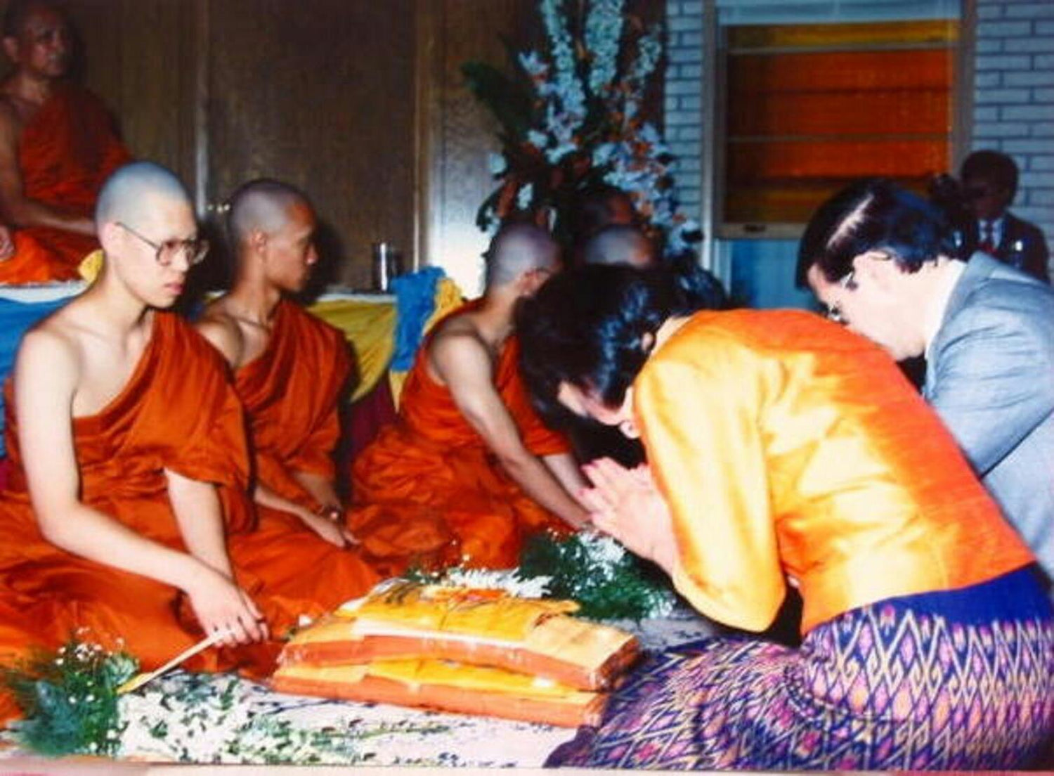 Nat as a monk, pictured on the left 
