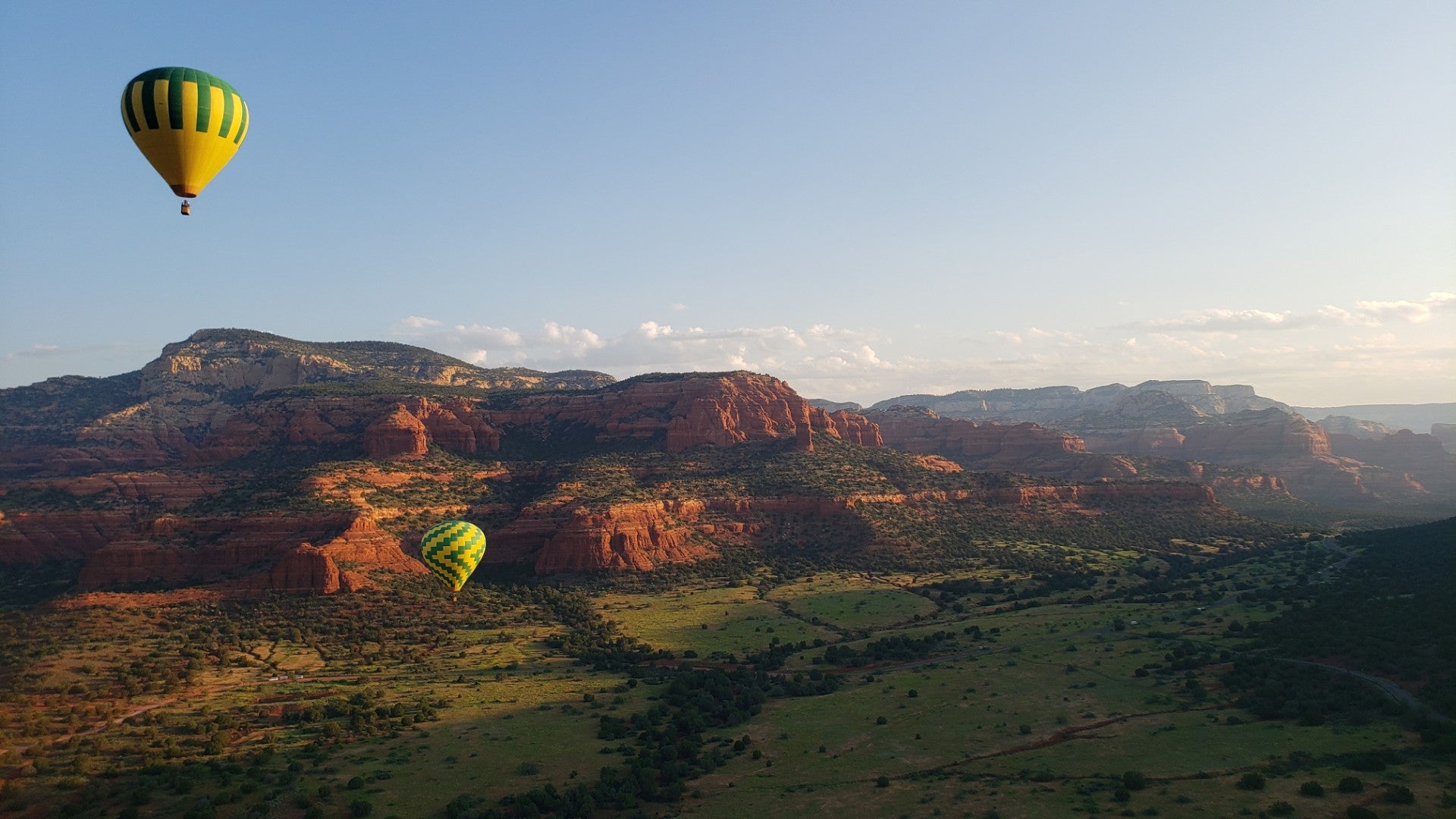 View of Sedona from a hot air balloon